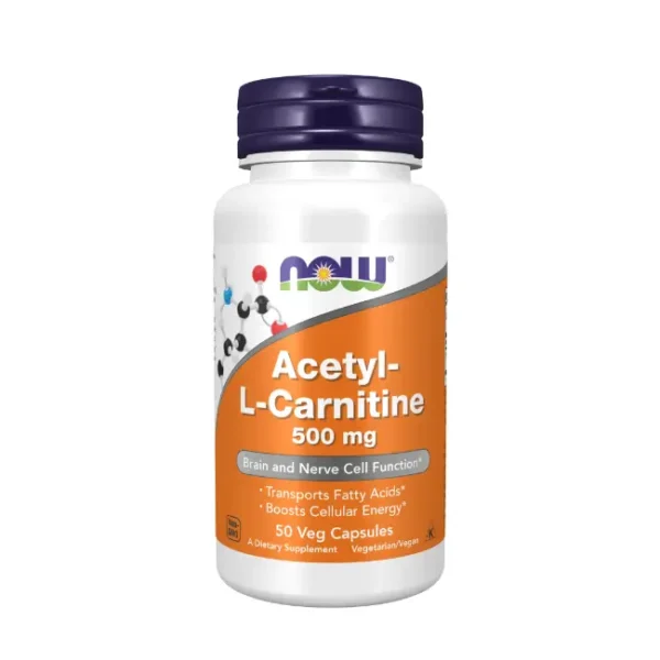 Acetyl L-carnitine 500mg 50 Capsules-NOW FOODS