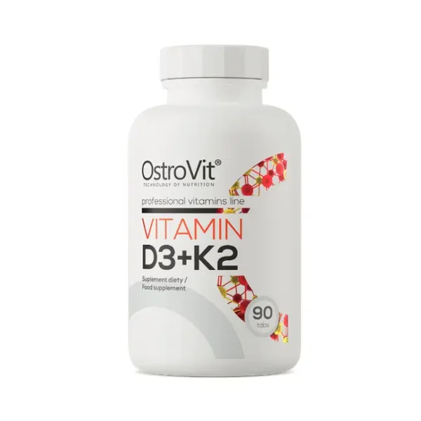 Vitamine D3 + K2 MK-7 OstroVit– 90 Comprimés
