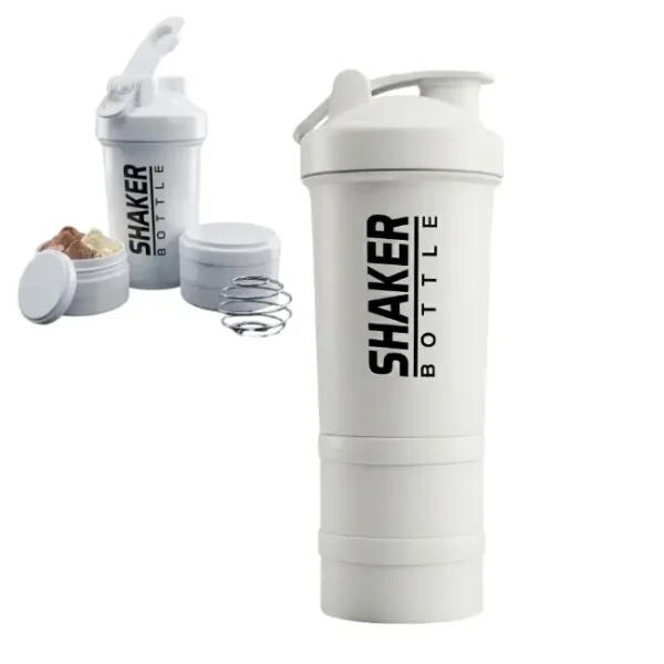 Smart Shaker Bottle Blanc 700mL + 2 Compartiments