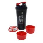 Shaker Black/Red 600ml avec Compartiments – Performance & Praticité – Image 2