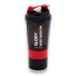 Shaker Black/Red 600ml avec Compartiments – Performance & Praticité